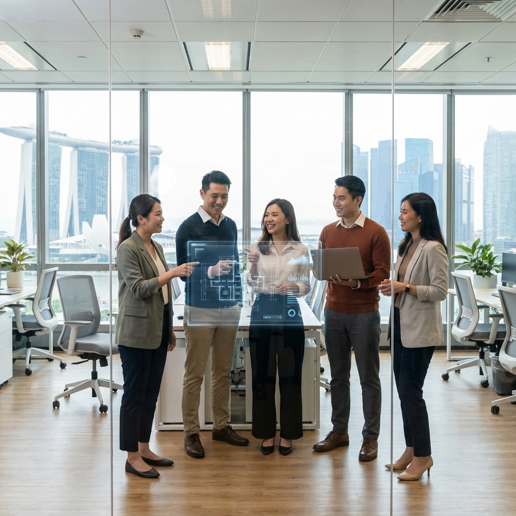Zension Team Collaborating in Singapore Office